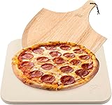 HANS GRILL PIZZA STONE | Rectangular Pizza Stone For Oven Baking & BBQ Grilling With Free Wooden...