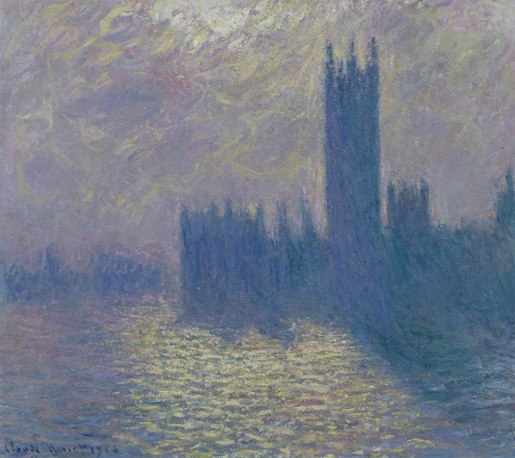ARTXLXXBN Famous Art Print Poster Vintage Wall Art the Houses of Parliament Stormy Sky by Claude Monet Canvas Art Poster for Home Decor 60x90cm