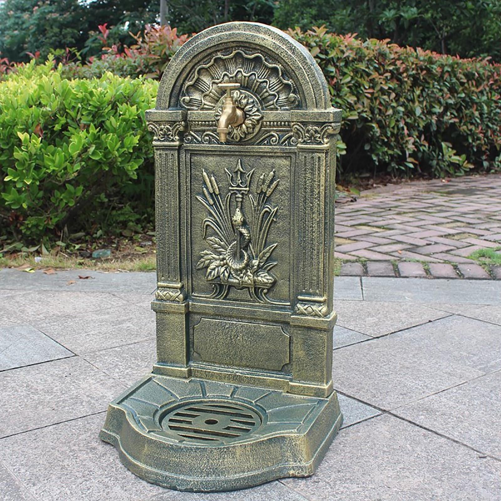 WXXZCE Fontana da Giardino Esterno, Fontanelle da Giardino, Colonna D'acqua Retrò con Rubinetto, per Irrigazione e Lavaggio di Giardini, Fattorie e Cortili