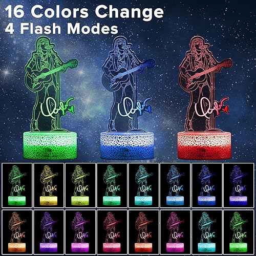 Miniatura 3 de Taile Swei Fute - Luz nocturna, lámpara trasera 3D ilusión LED, luces USB acrílicas para decoración de habitación, decoración de fiesta, lámpara de