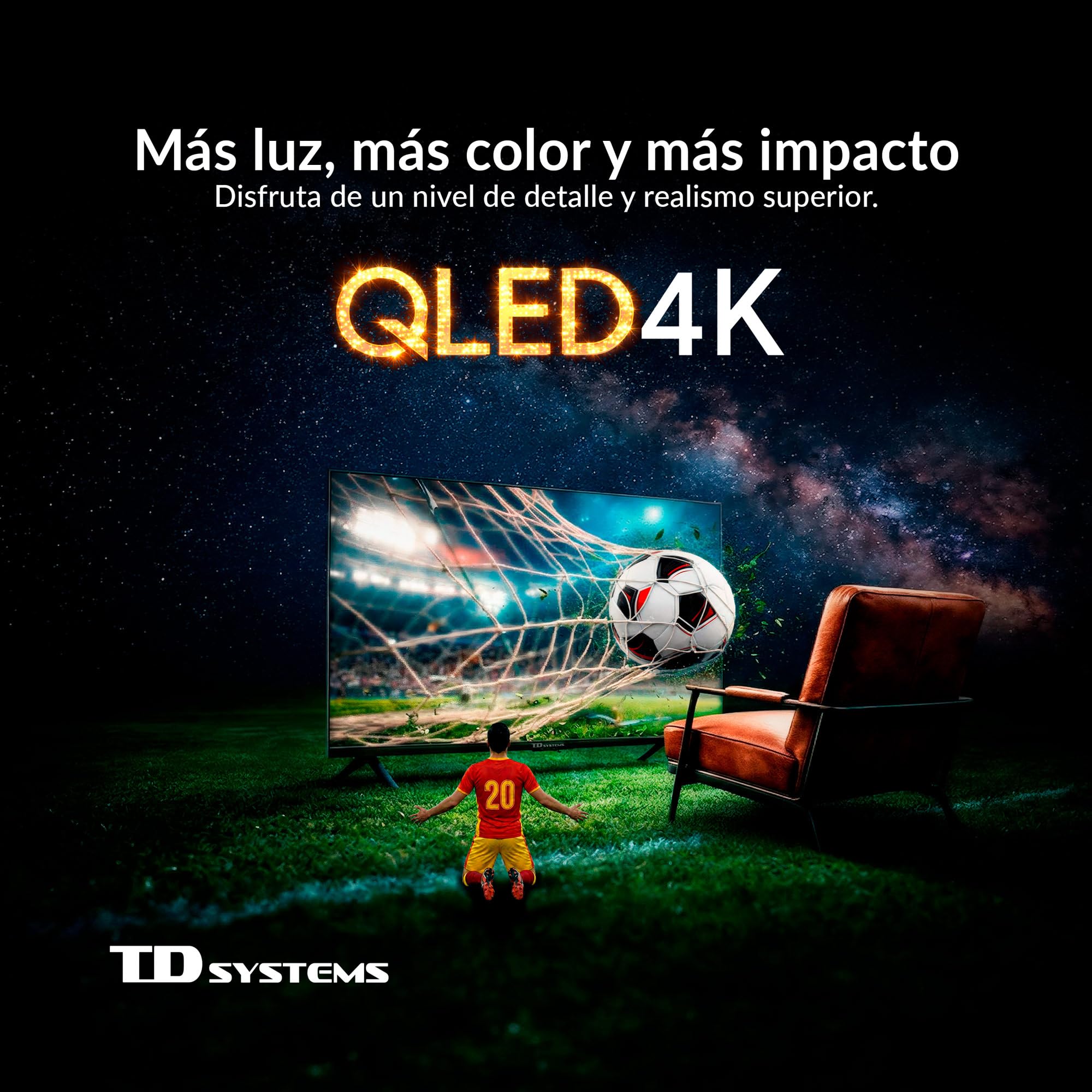 TD Systems - Smart TV 43 Pulgadas QLED 4K con Tizen OS 8.0 Powered by Samsung, Televisión HDR10 con Sintonizador Triple, Televisores del 2026 | PRIME43QC22TIZEN