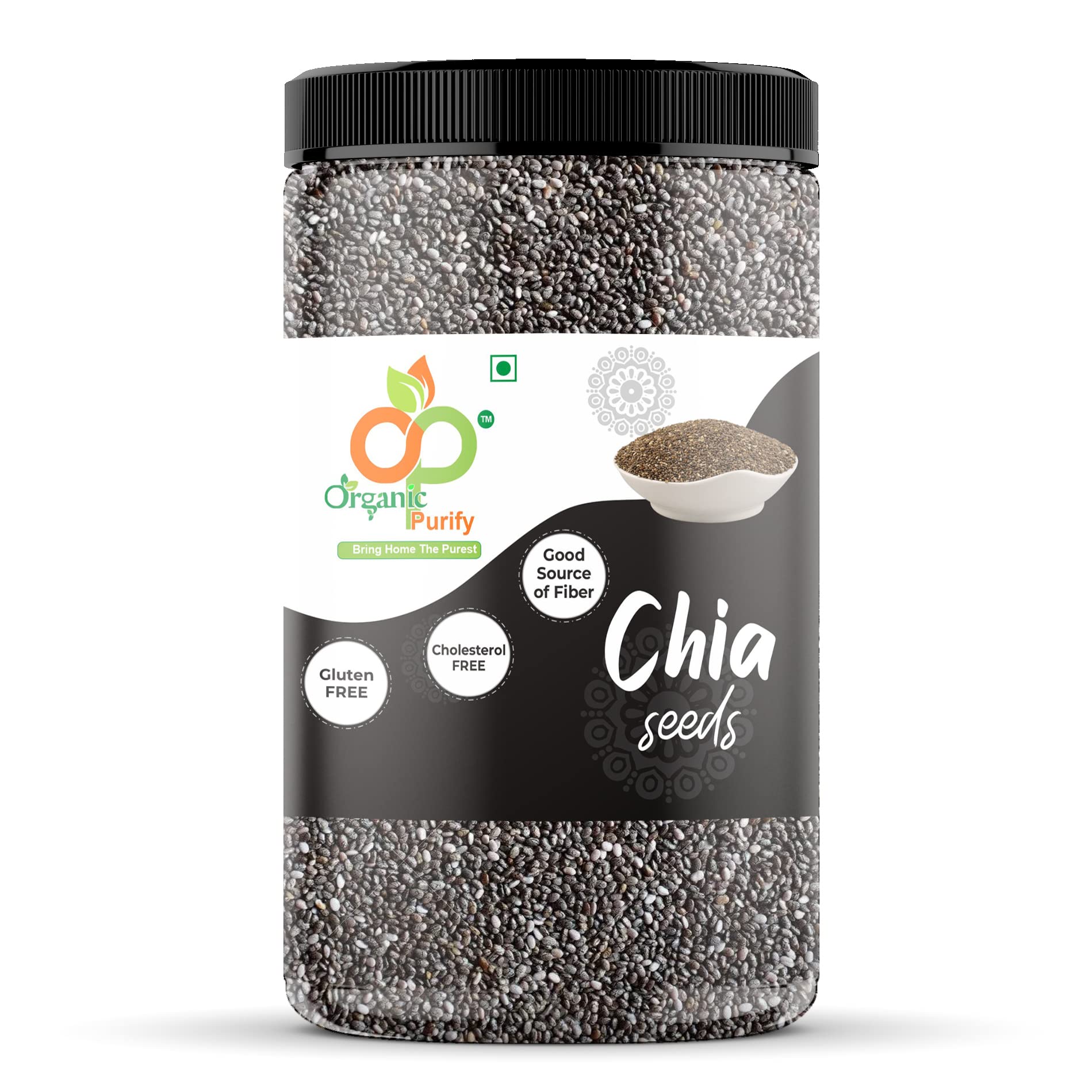 Organic Purify Raw Unroasted Chia Seeds with Omega 3 and Fiber for Weight Loss 500 Gram | Chia Seeds (500) JAR PACK (B0B2WL32F7) Amazon Price History, Amazon Price Tracker