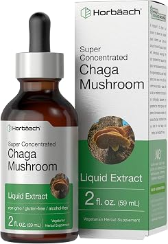 Horbaach Chaga Mushroom Extract | 2 Fl Oz | Liquid Drops Tincture | Alcohol Free | Vegetarian, Non-GMO & Gluten Free