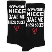My Favorite Niece Gave Me These Socks, Funny Gifts from Niece 115 | Gifts for Uncle, Aunt, Family, Novelty Socks, Favors for Birthday, Thanksgiving, Christmas, etc.