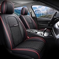 Vista 19 de Coverado Juego Completo de Fundas de Asiento de Coche, Fundas de Asiento de Cuero Nappa Negro para Coches, Protector de Asiento de Coche