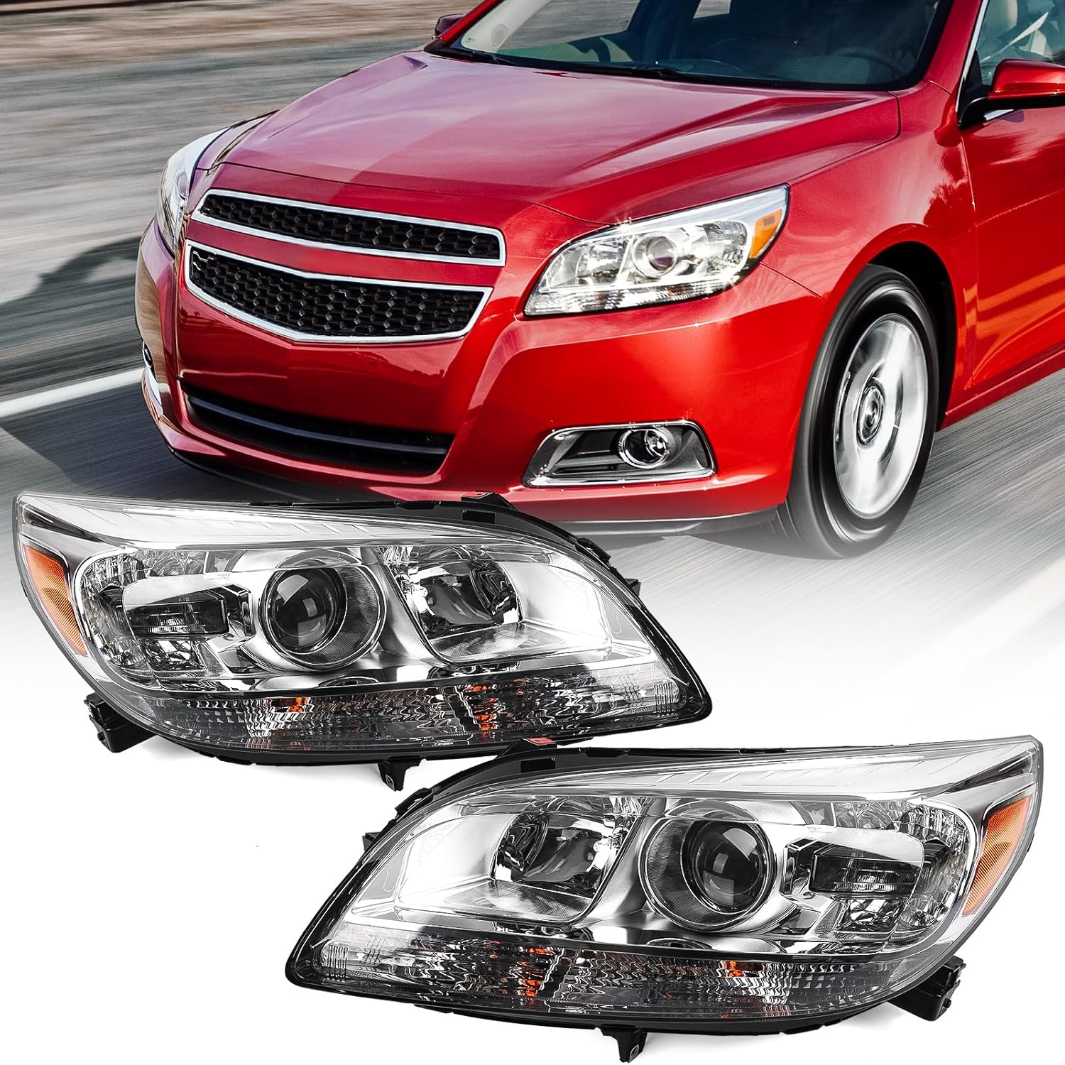 for Chevy Malibu 2013 2014 2015 Headlight Assembly 2016 Malibu Limited Head Light Replacement Halogen Headlamp Left Driver Side 23294938