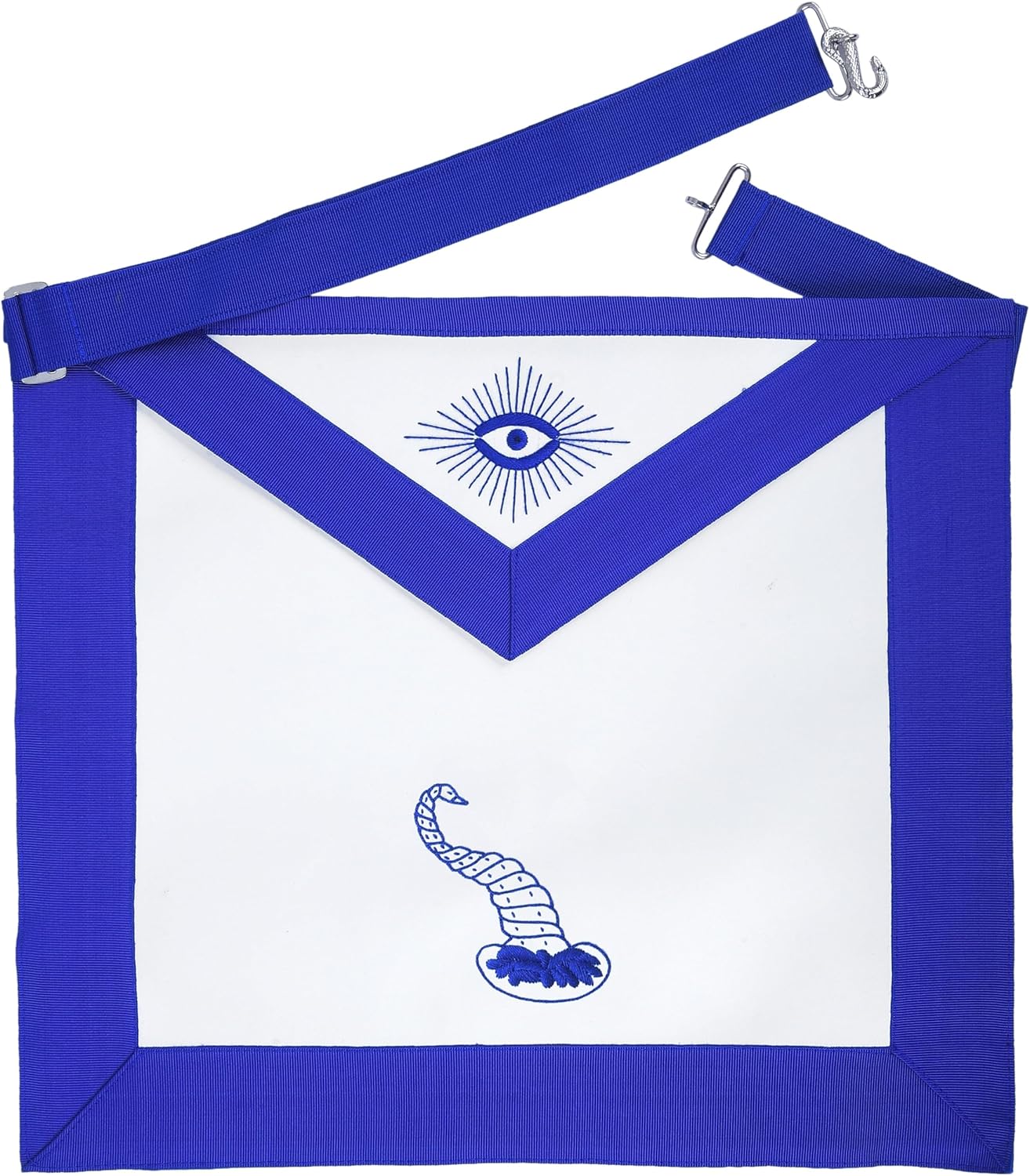 Bricks Masons Junior Steward Blue Lodge Officer Apron - Machine Embroidery (Synthetic)