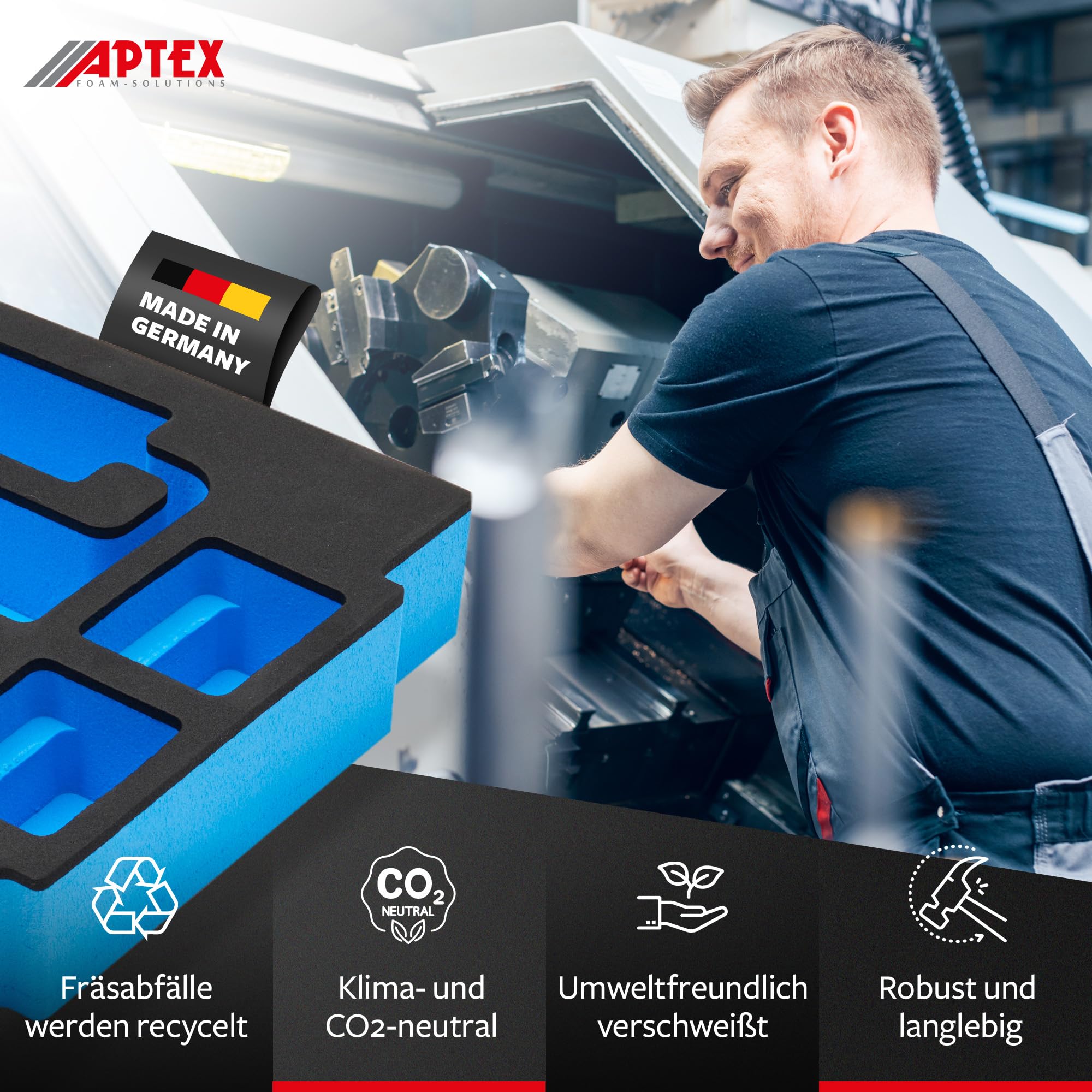 Insert en mousse pour chargeur Makita DC18RC + 4 batteries MakPac taille 2-3