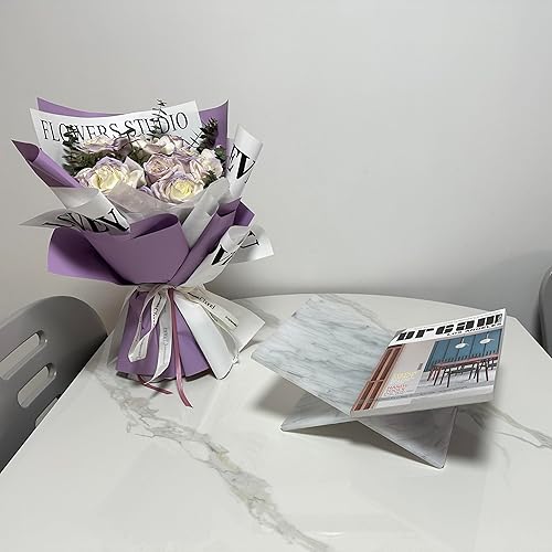 Miniatura 6 de Soporte acrílico para libros, soporte abierto para lectura, Biblia, libros de cocina, revistas, libros de texto, soporte de recetas (patrón de