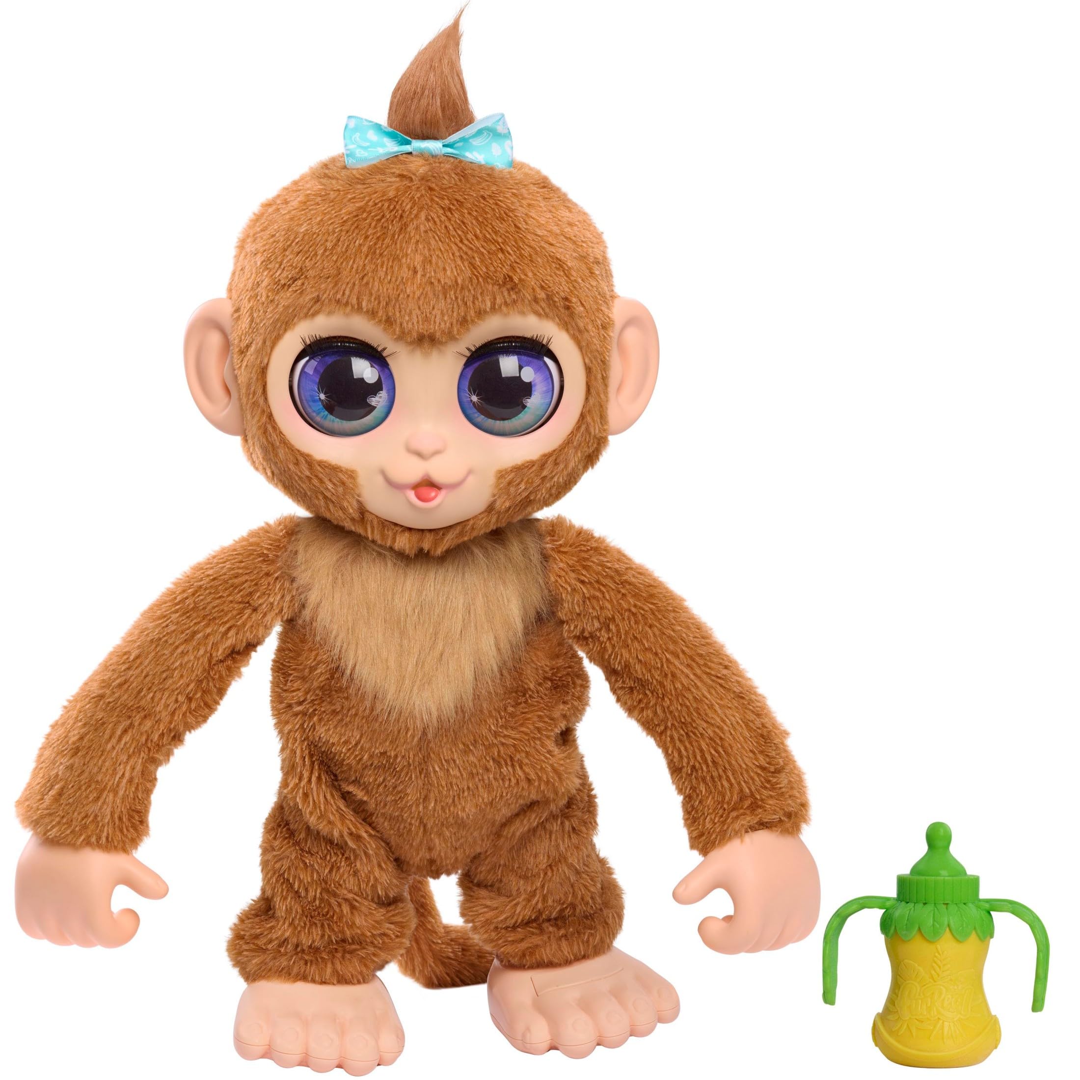 Just Play Peanut The FurReal Interactive Plush Monkey 38 cm High Plush Monkey with Sound Functions Toys for Children Ages 4 and Up