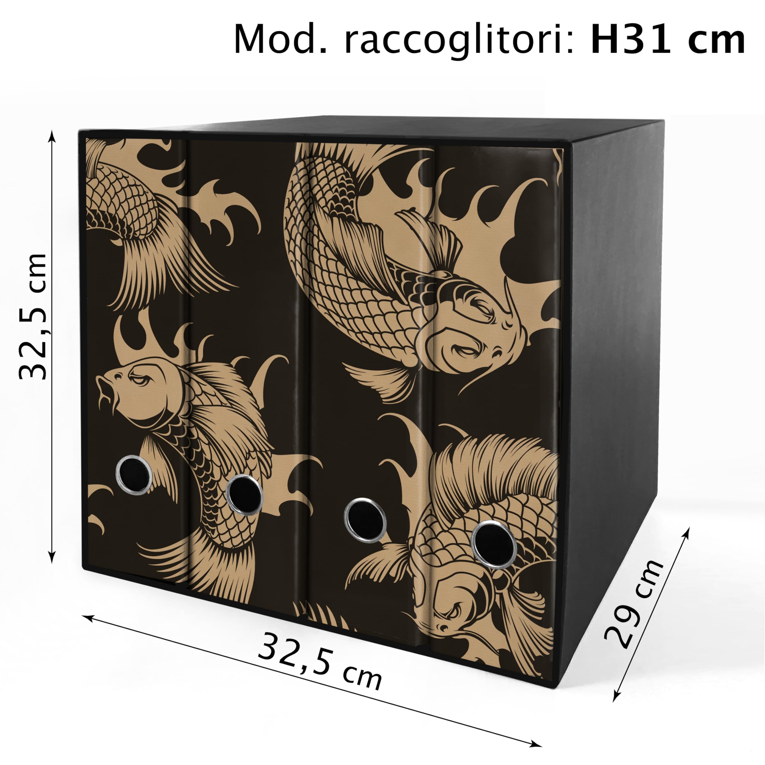 Raccoglitori ad anelli Avana CARPE ORIENTALI - Set da 4 raccoglitori - SHAREPRINTING Faldoni (H31 con 4 anelli)