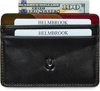 Erkekler için Hakiki Deri Kartlık Cüzdan | Tam Tahıl İnek Derisi El İşi Deri | Minimalist İnce Tasarım RFID Cep Cüzdanı | 5 Kart Yuvası