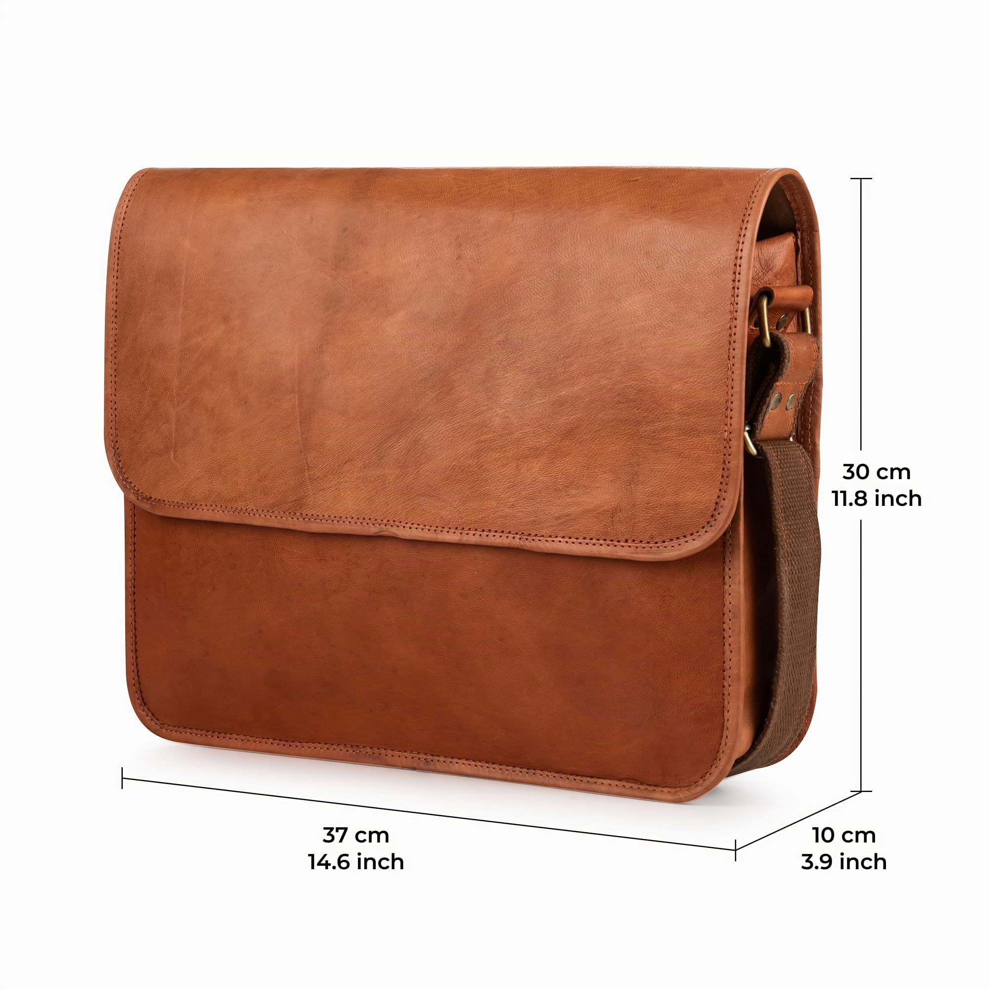 Berliner Bags Borsa da Lavoro Ghent in Vera Pelle con Scomparto per Laptop 15”, Formato Medio per Ufficio e Quotidianità, Uomo e Donna – Marrone