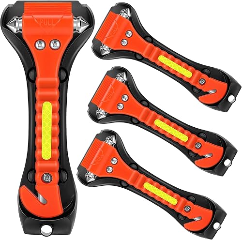 Miniatura 1 de Xapwell Martillo de seguridad para automóvil, interruptor de vidrio para ventana de automóvil y cortador de cinturón de seguridad, herramienta de