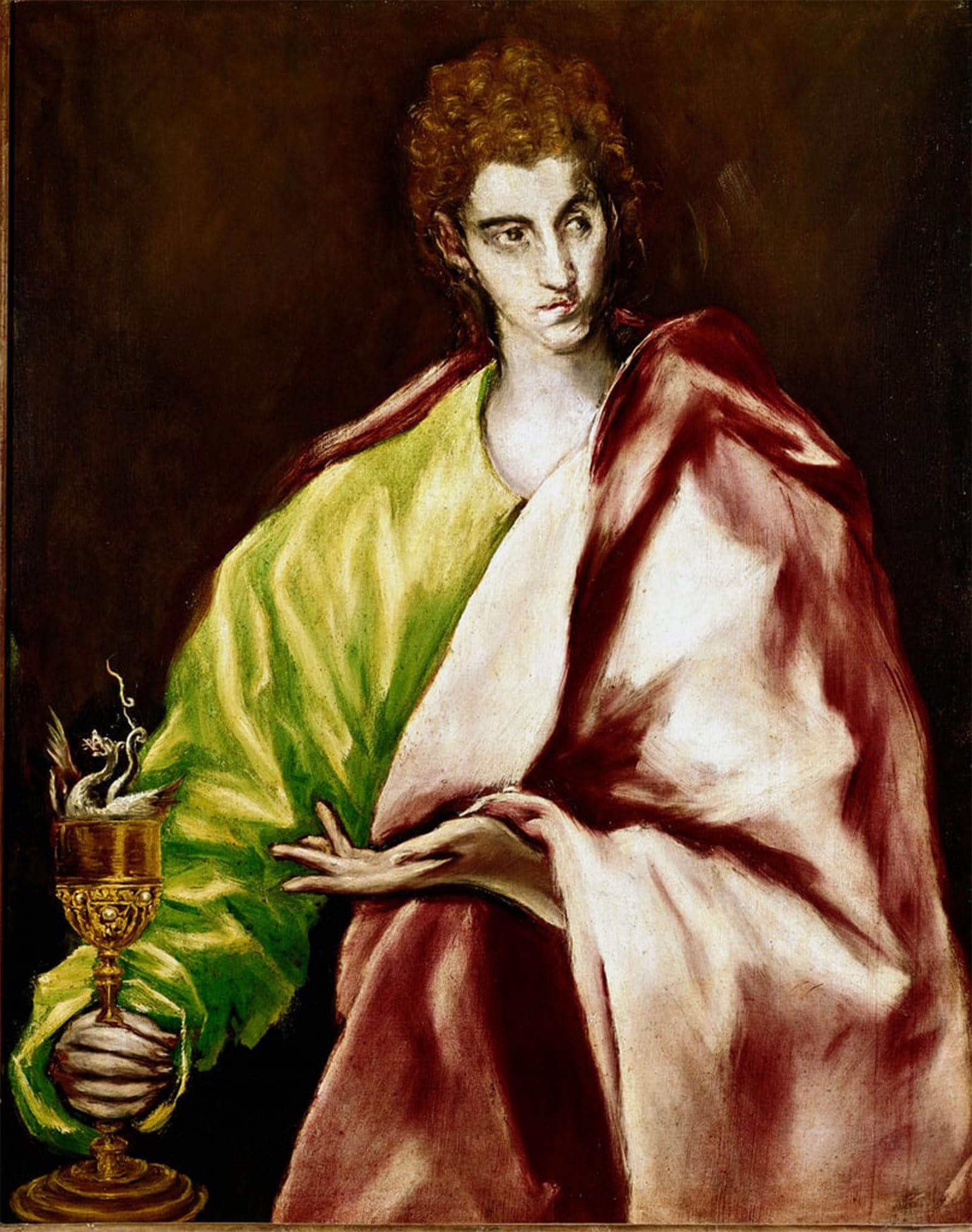 POSTERIIk Vintage Print Pop Art Landscape Artwork the Apotra Saint John the Evangelist Painting by El Greco Art Prints for Office Home Decor 60x90cm