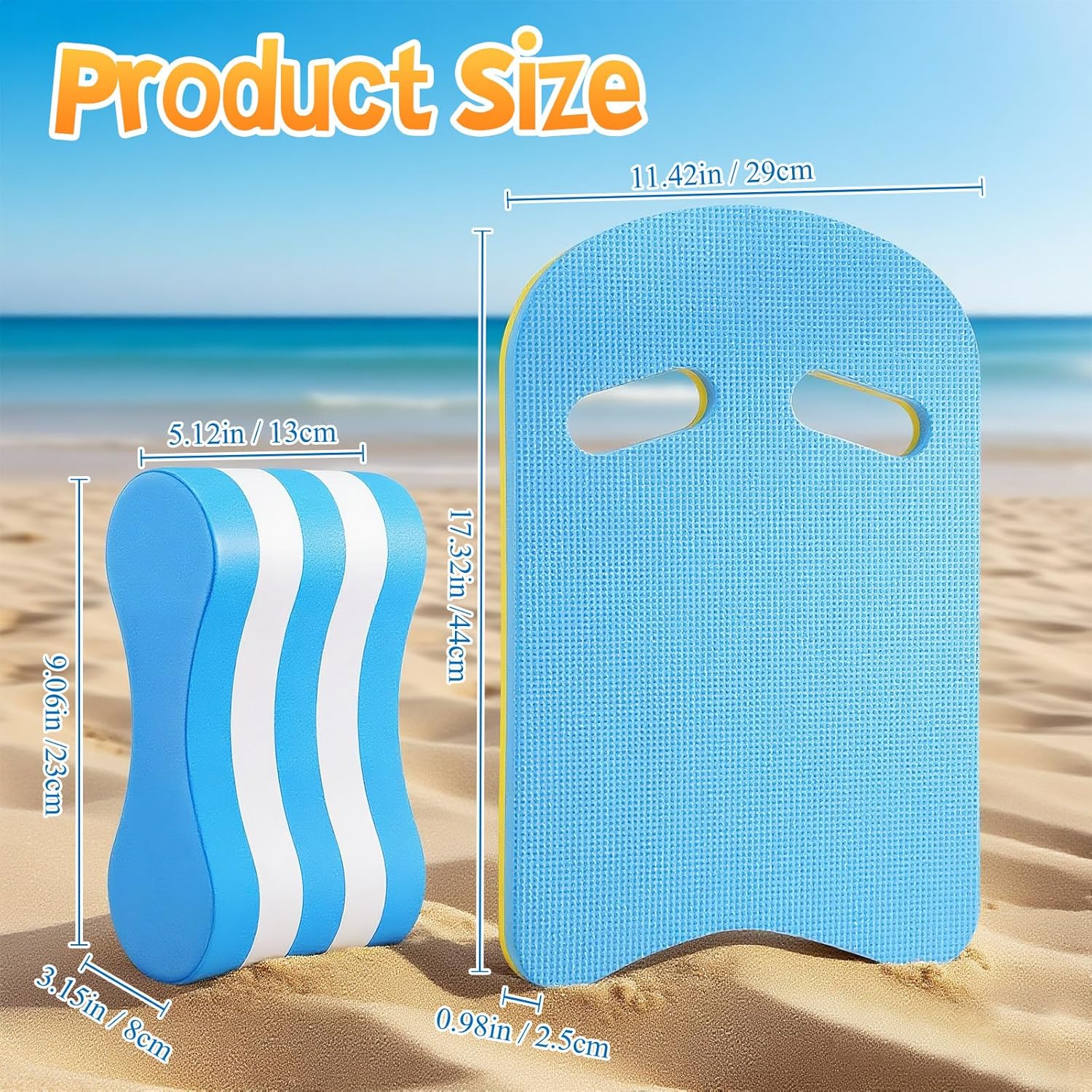 Soulchen 12 Pcs Swimming Kickboard Pull Buoy Set, EVA Foam Swim Training Kick Board Pull Buoy Leg Float Swimming Training Equipment Accessories for Kids Adults Beginner Pool Exercise Aid Equipment