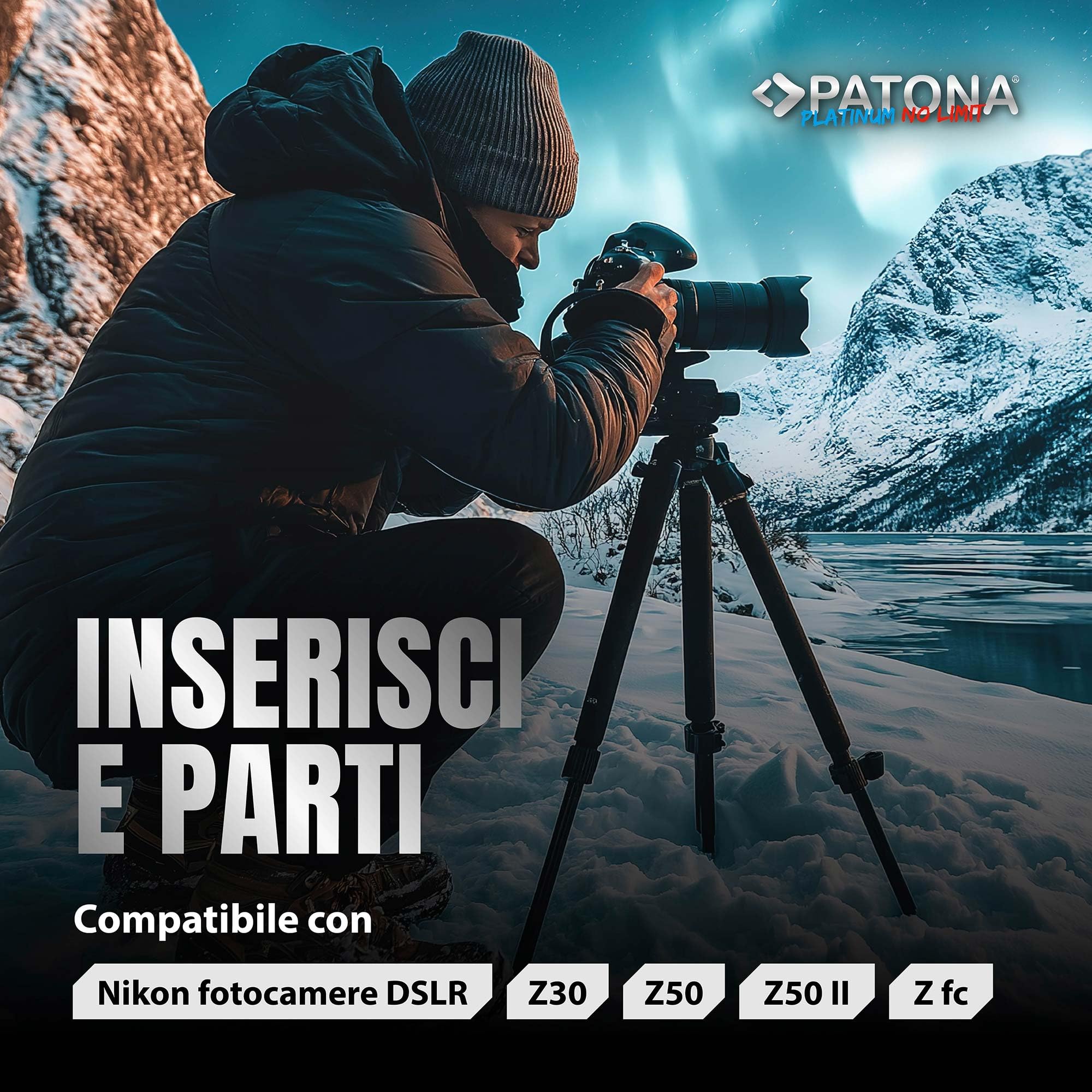 PATONA USB-C Platinum Batteria per Nikon EN-EL25, EN-EL25a 1250mAh | Batteria per Z30 Z50 II Z50II Z FC ZFC, 100% identica all'originale, con protezione da sovraccarica e cortocircuito