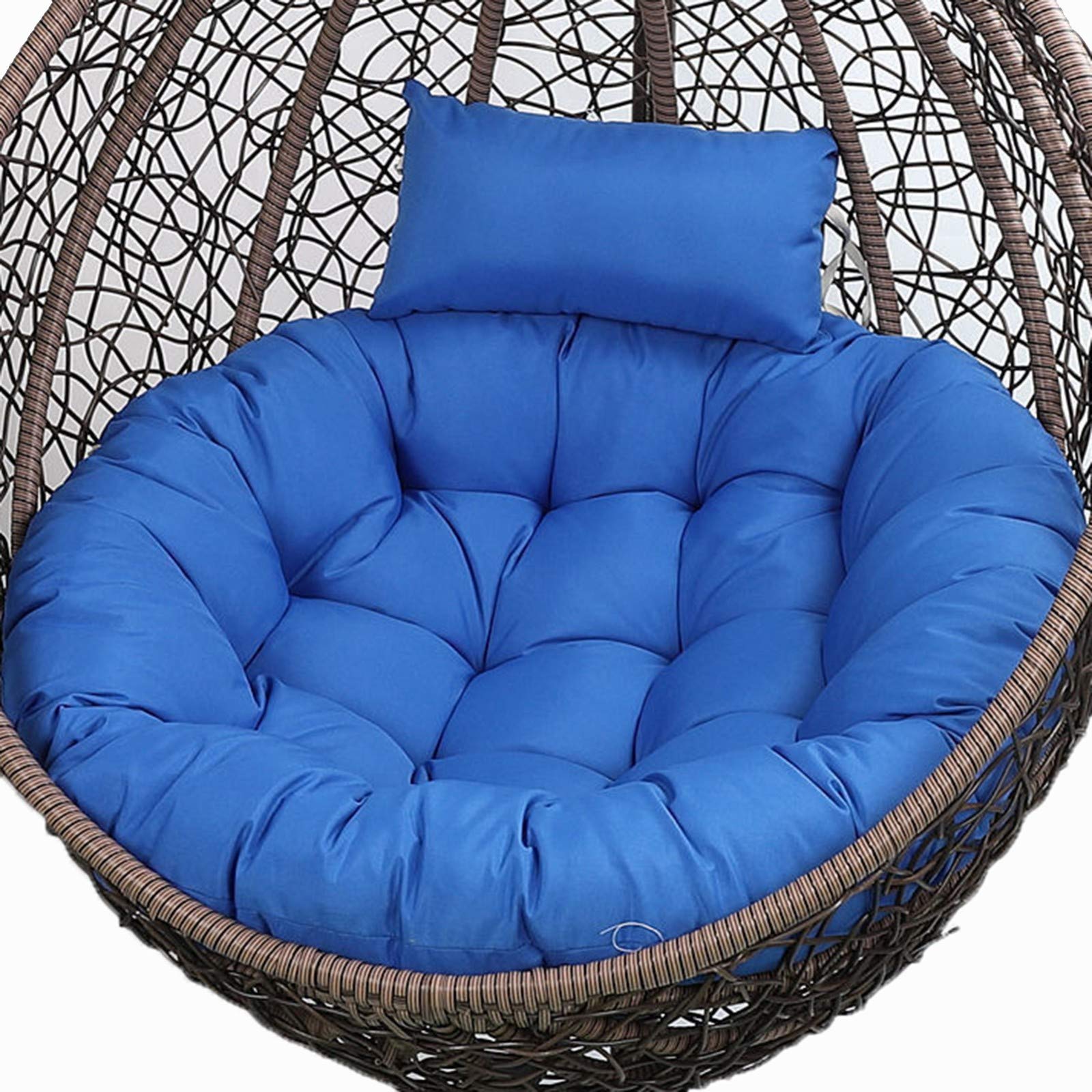 ERTsrhFD Hanging Swing Chair Cushion,Outdoor Hammock with Pillow, Thick Washable Cushions(Blue)