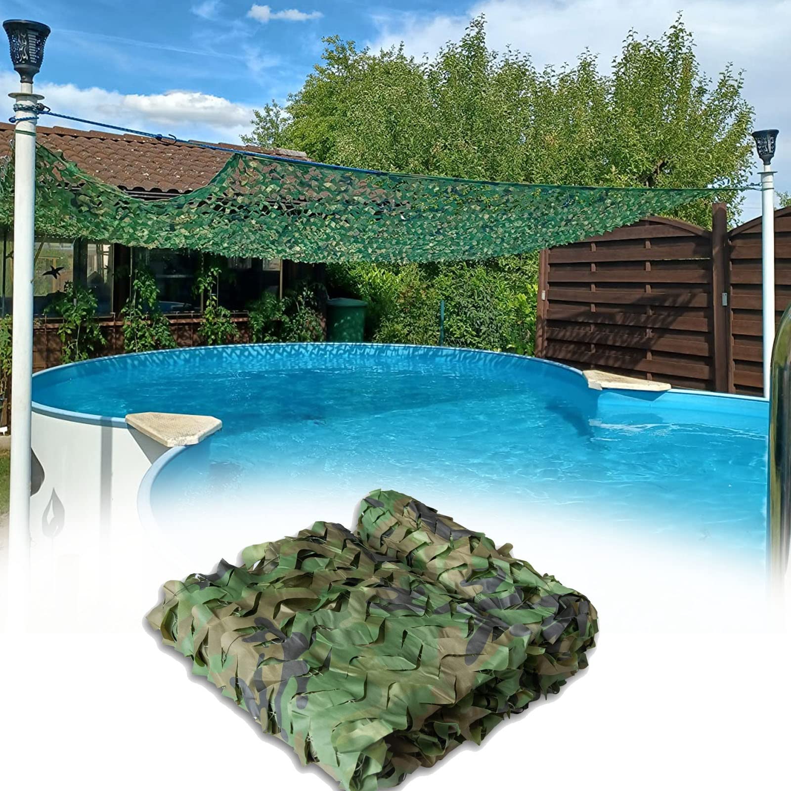 OUdini Woodland Camouflage Net Camo Netting 210D Oxfabric, for Camping Hide Camo Birthday Party Themed/3 * 3.5M