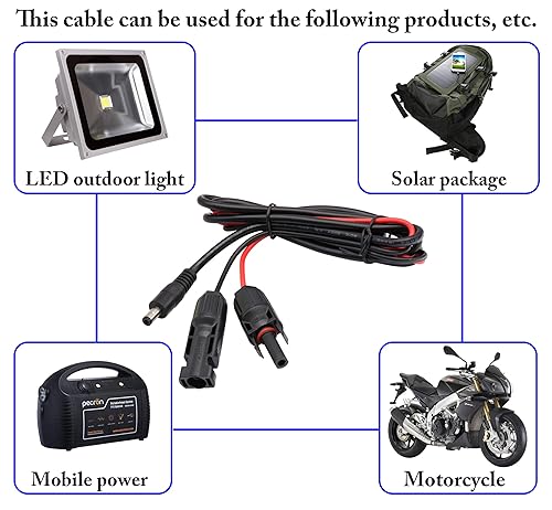 Miniatura 7 de zdyCGTime Adaptador solar macho y hembra a DC 0.217 in x 0.083 in Cable de extensión de energía solar macho para panel solar y conector de generador