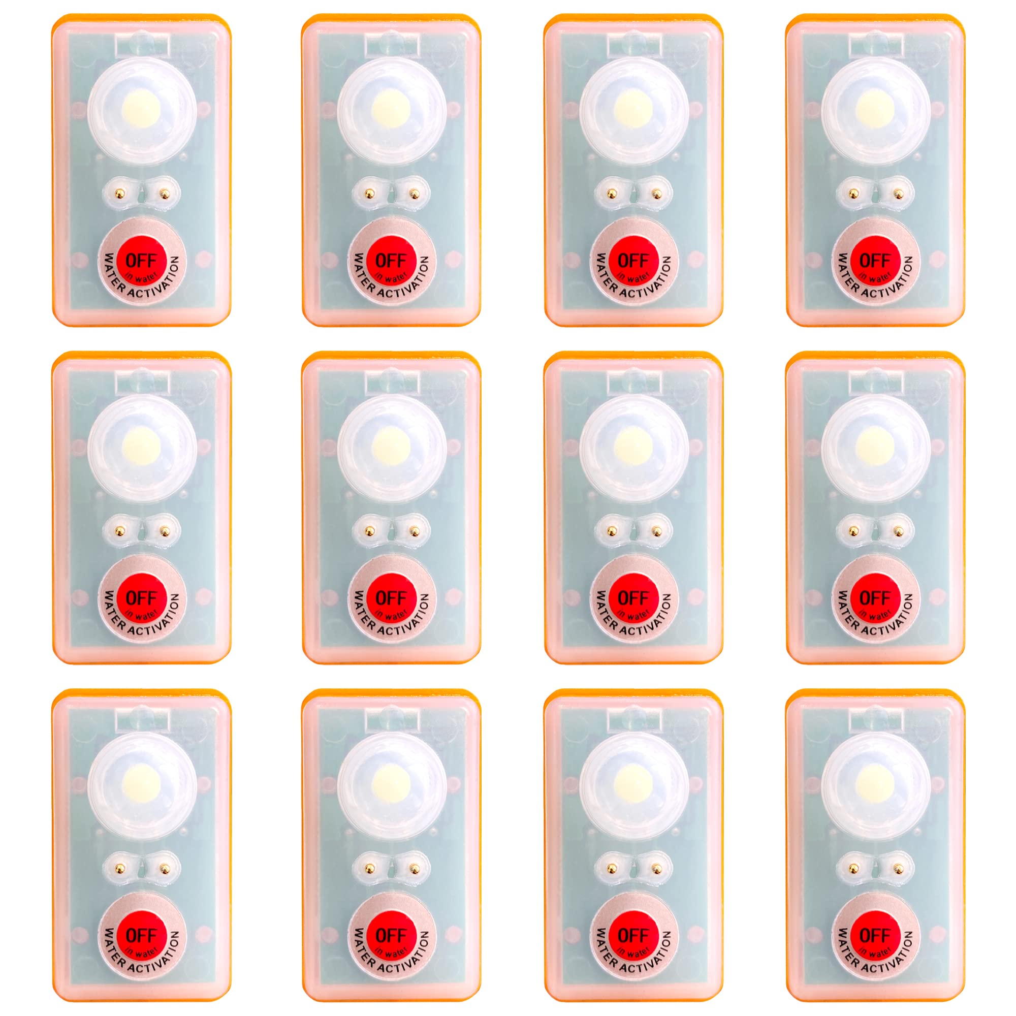 WICKEDLife Jacket LED Strobe Light for Emergency Overboard Survival; Water Activated High Intensity Beam Long Range Rescue (12 Pack)