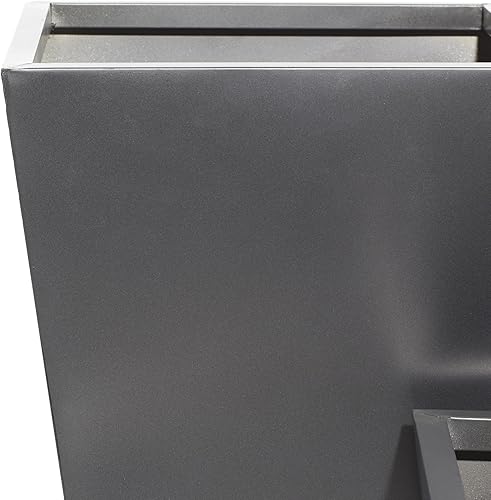 Miniatura 4 de Deco 79 Maceta geométrica de metal para interiores y exteriores, ligera, minimalista, grande, con base cónica, juego de 3 macetas de 17 pulgadas, 21