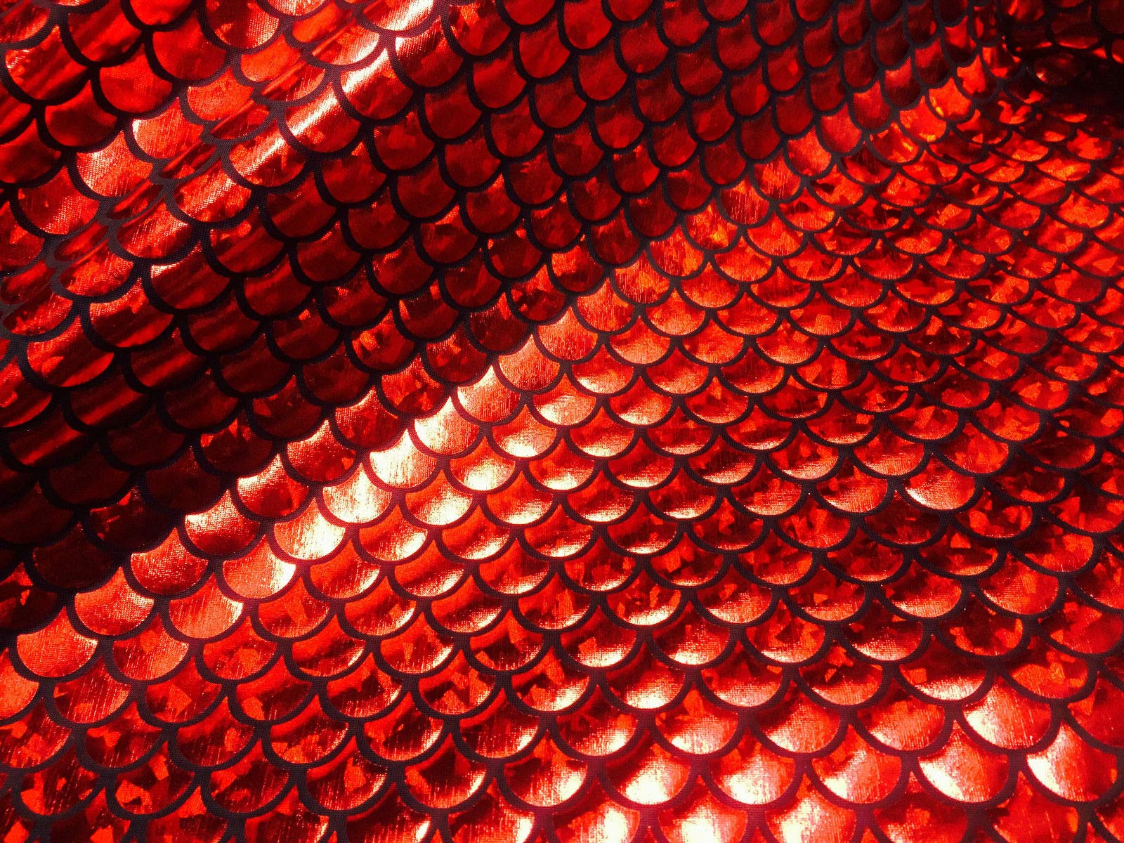 LushFabric Mermaid Scale Print Fabric Fish Tale Scales Foil, 2 Way Stretch Material Lycra Spandex, Bikini, Costume, Dress