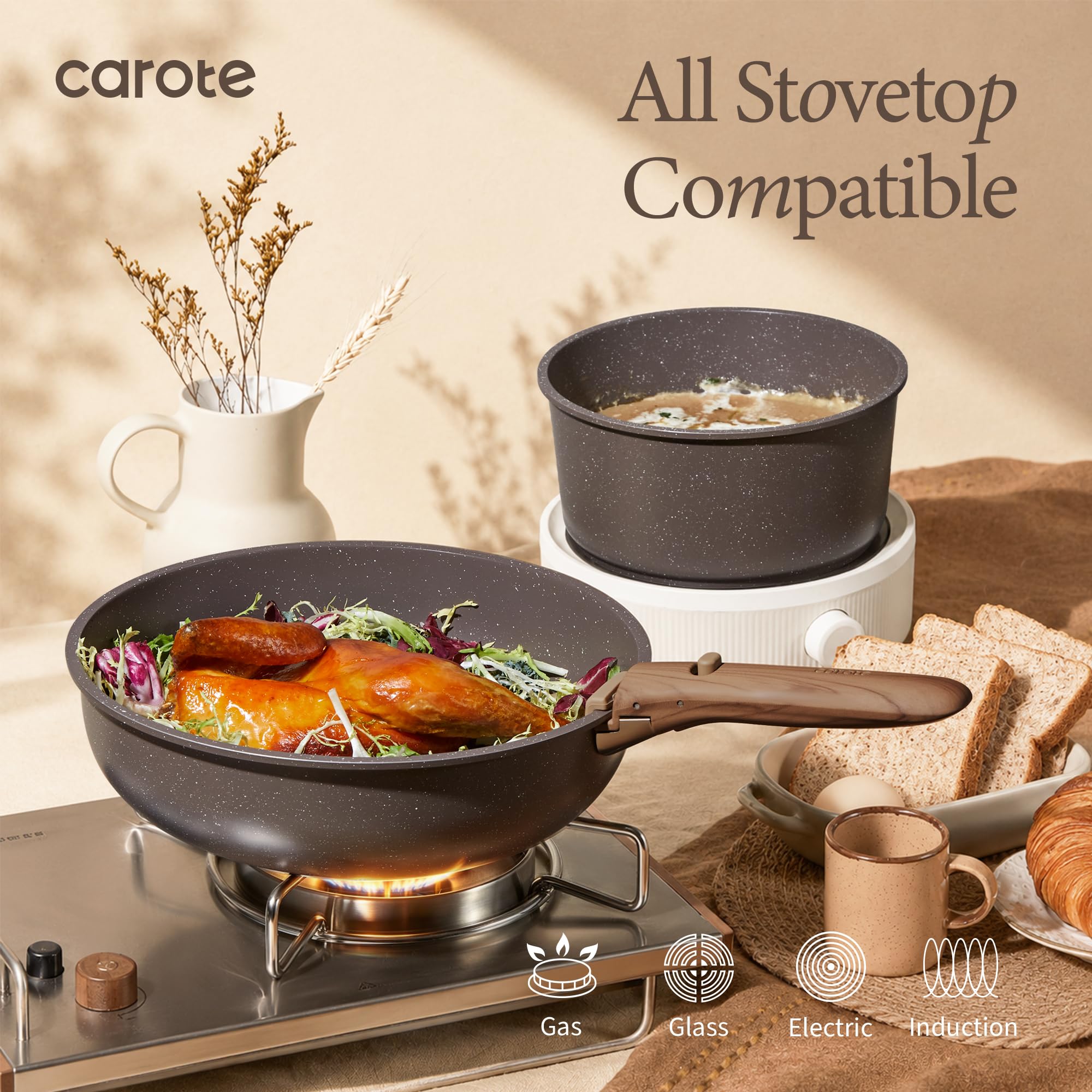 CAROTE 27 Piece Cookware Set - Non Stick Pots & Pans -5 CAROTE 27 Piece Cookware Set - Non Stick Pots & Pans -5