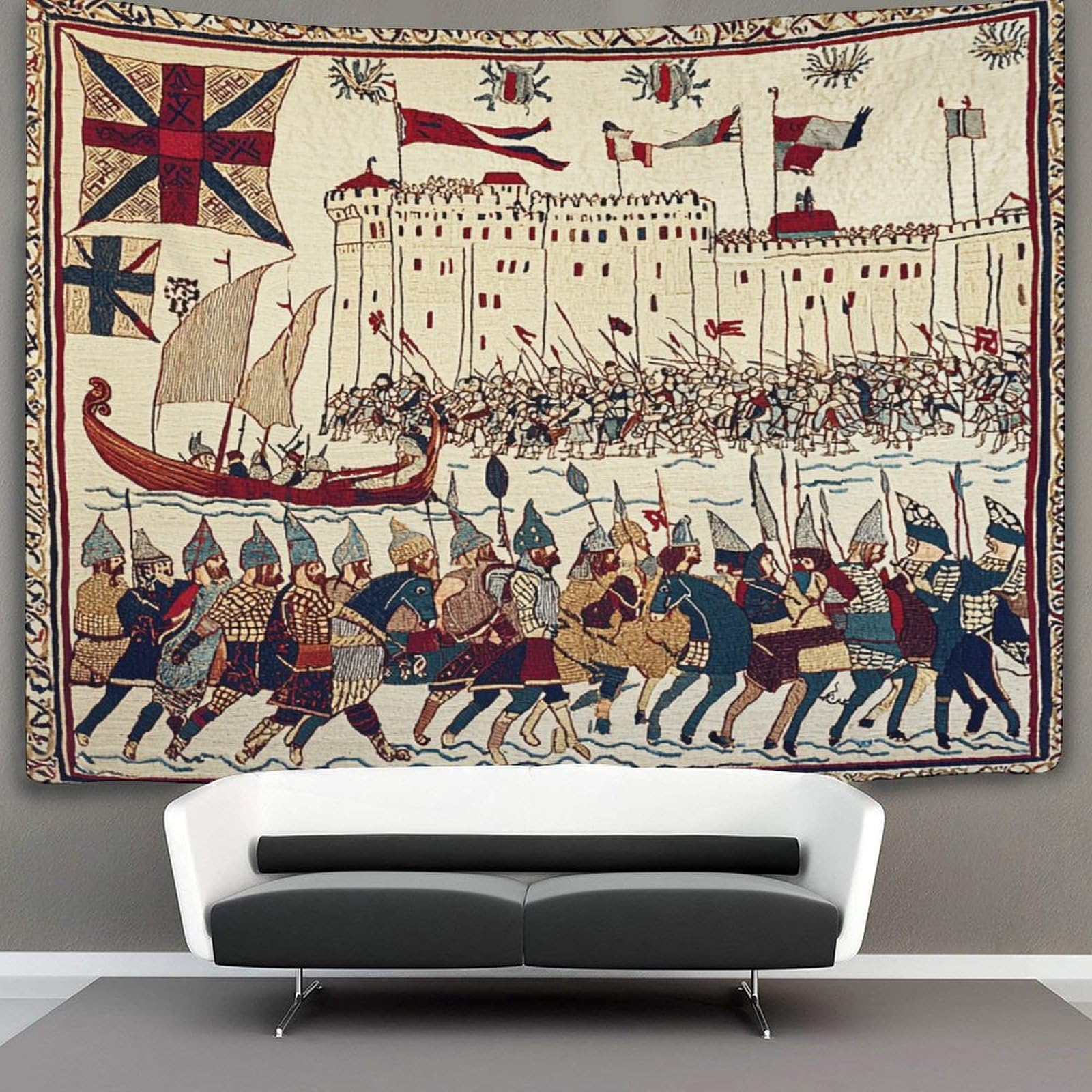 Kaiyun Style-8 Vikings Tapestry Wall Hanging,Medieval Style For Bedroom Decor Birthday Party Celebration Or Garden Backdrop 130Cmx150cm