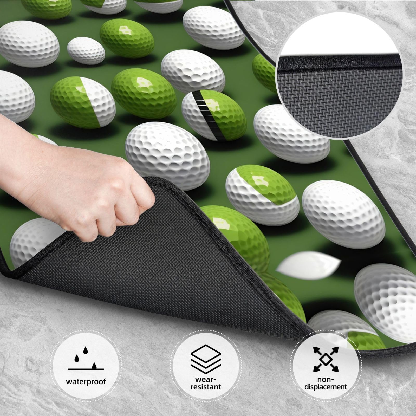 Piłka golfowa nadruk stylowe dywaniki samochodowe dywaniki antypoślizgowe samochodowe maty samochodowe, uniwersalne dopasowanie do wszystkich samochodów
