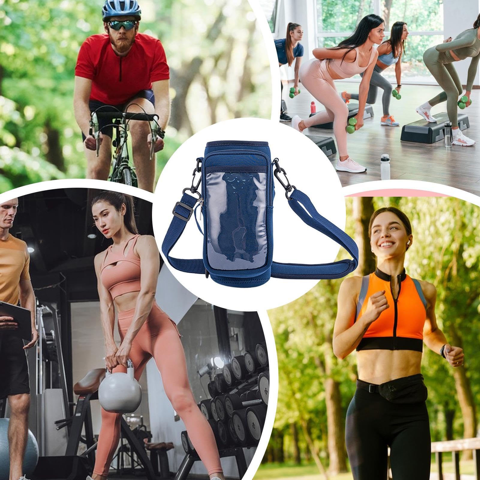 Bolsa magnética de Gimnasio para Mujer, Bolsa de Botella, Organizador de Bolsa de Gimnasio para Hombres y Mujeres con Correa para el Hombro para Viajes, Trabajo y Deportes, Marino, Refer to