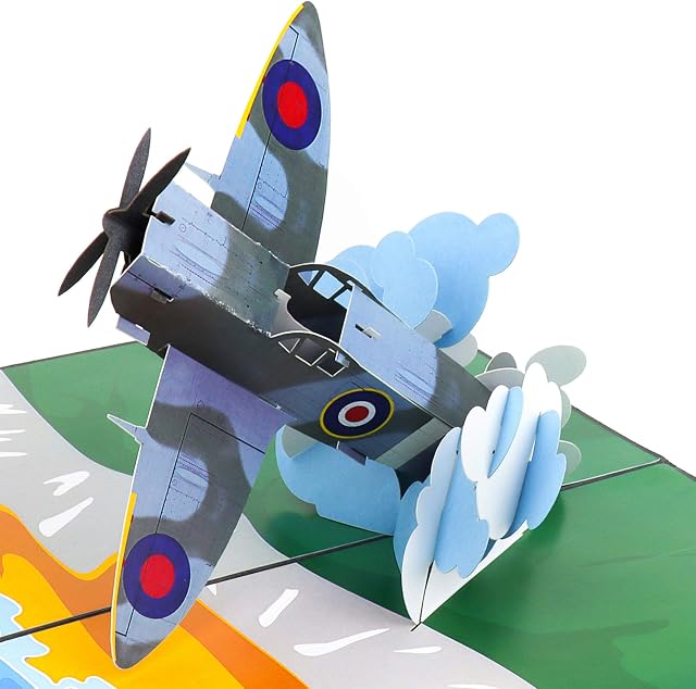 Cardology - Spitfire Pop Up Birthday Card | Birthday Cards For Him, Fathers Day Cards, RAF Gifts, Gifts for Plane Enthusiasts | Handmade