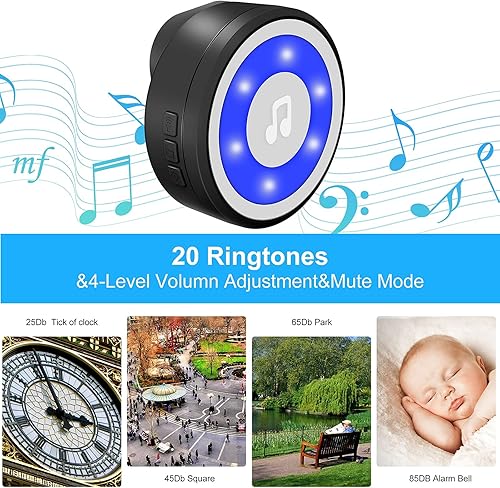 Miniatura 4 de Timbre inalámbrico para perro, campanas de perro para entrenamiento de orinal IP65, impermeable, botón táctil, timbre de 1000 pies de largo alcance