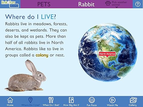 Miniatura 4 de Link4fun - Juego de libros de animales para preescolar y lectura en iPad, juguete interactivo de aprendizaje para niños, 3 libros, aplicación