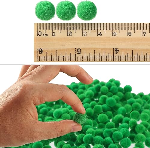 Miniatura 82 de Blulu - Pompones para manualidades y suministros de hobby, 500 unidades, 0.5 in Rojo