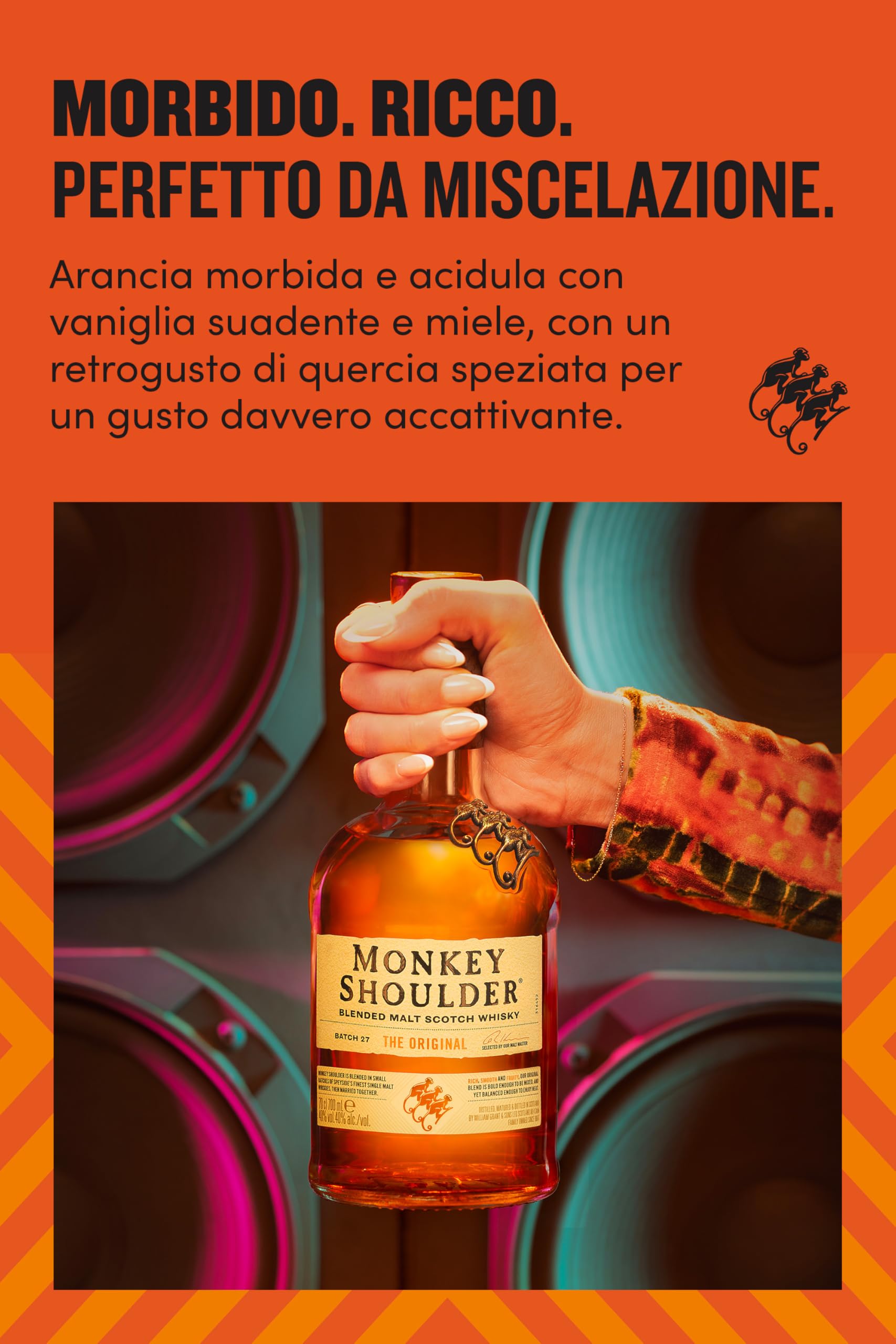 Monkey Shoulder Blended Malt Scotch Whisky, 70cl