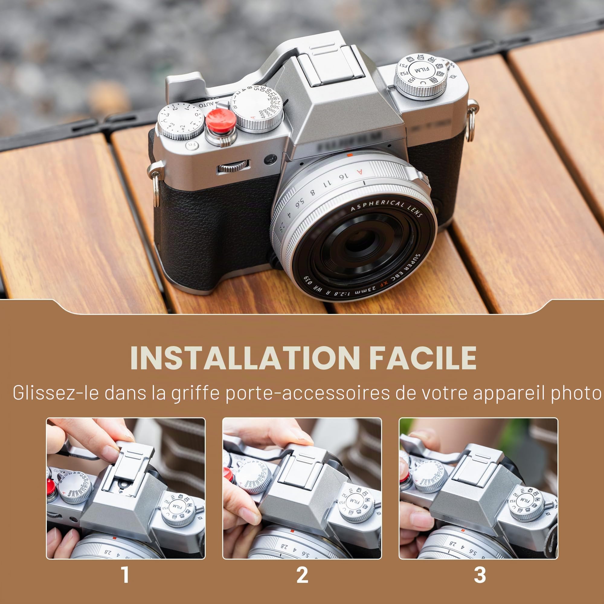 JJC Poignée en métal pour Appareil Photo Fujifilm X-T30III X-T30II X-T30 X-T20 X-T10, Support de Pouce amélioré pour Prise de Vue à Une Main