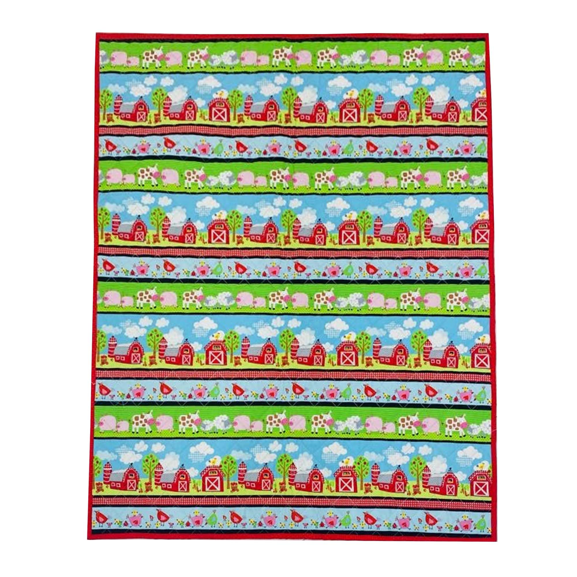 Baani Quilts | Farm Animals Cute Baby Crib Quilt | New Born Quilts | Soft & Snuggly