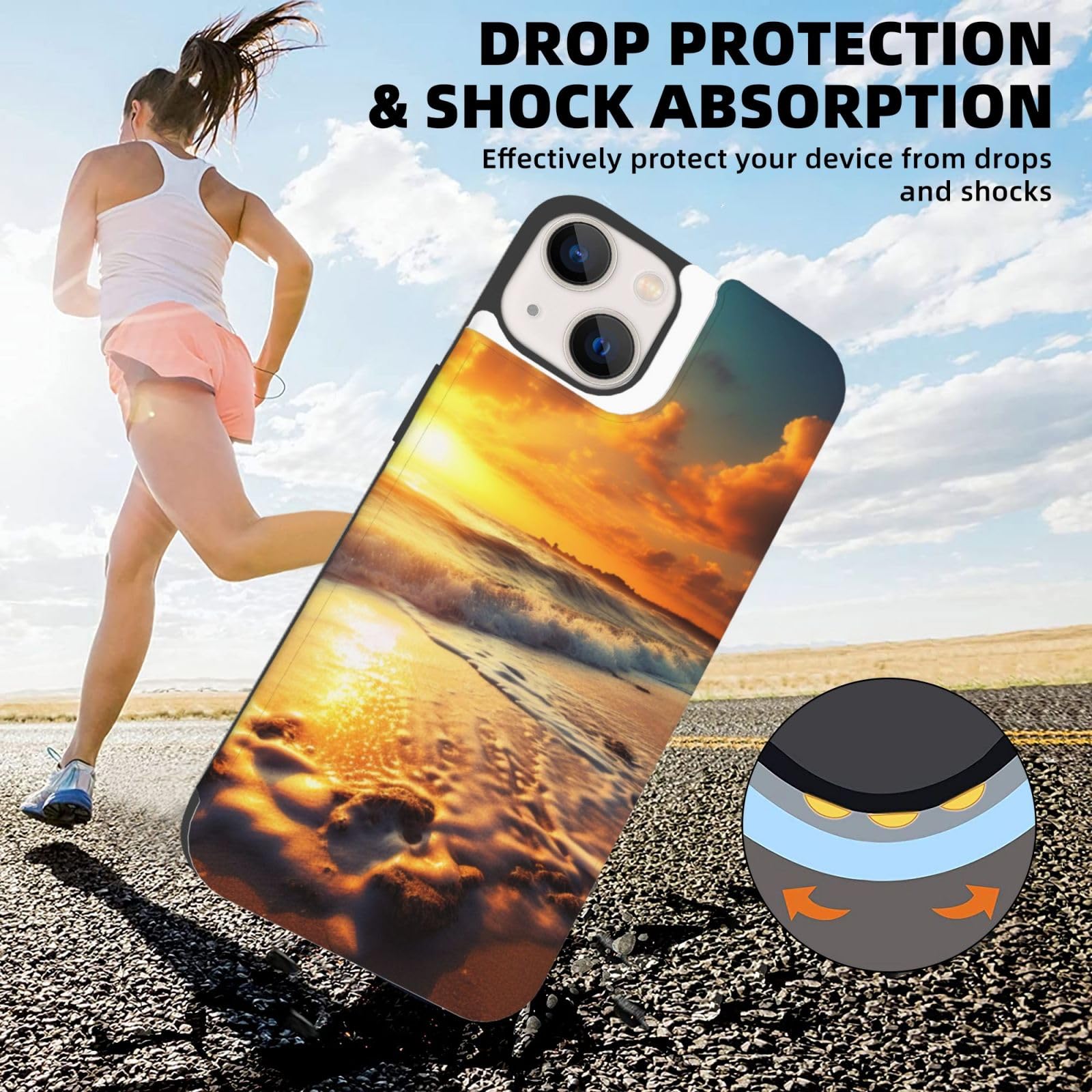 Amazon.com: EMPYRI Sunset Beach Printed Wallet Case for iPhone 13