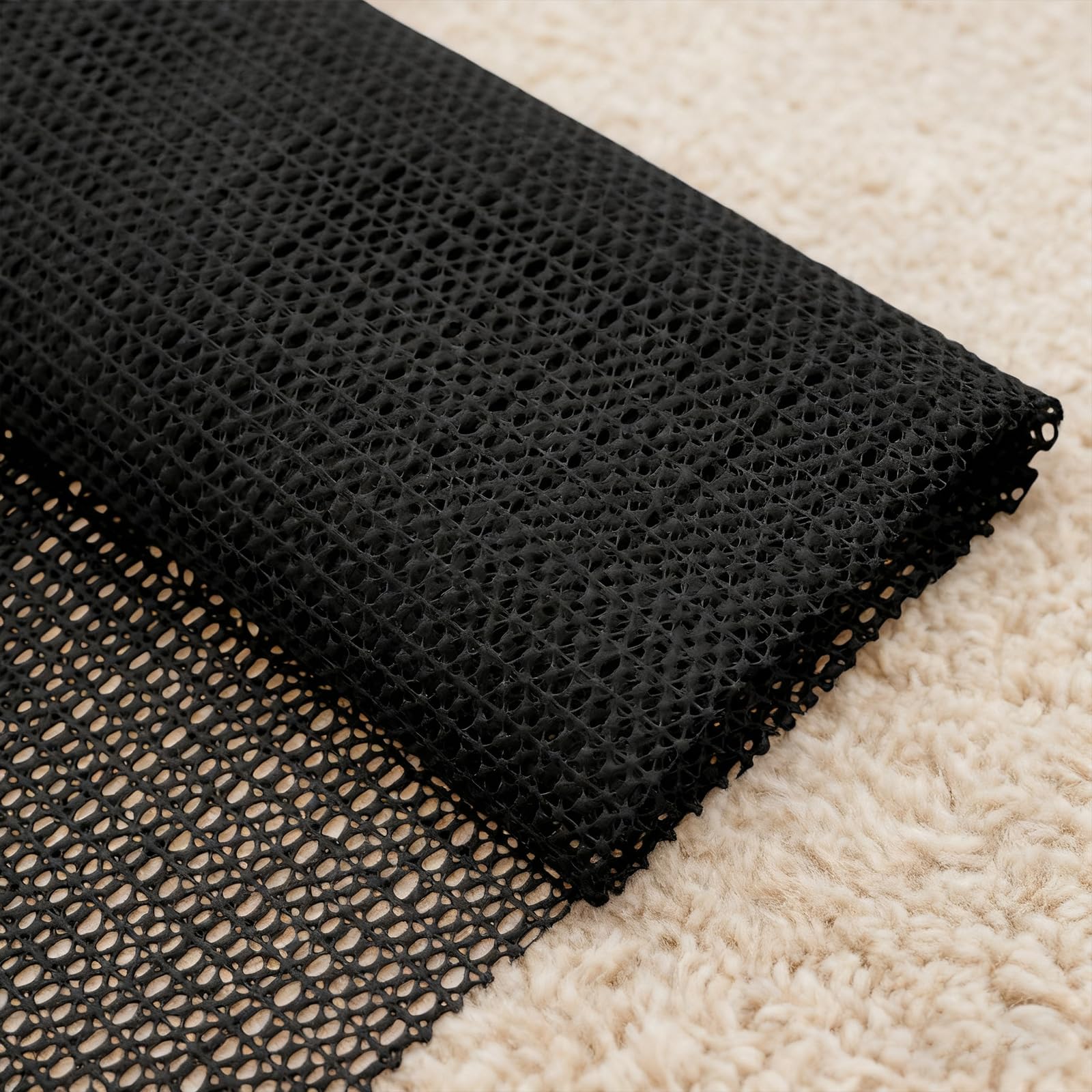Tapis Antidérapant 195 x 220 cm Réutilisable, Lavable, Facile à Peut Etre Coupé, Disponible en Plusieurs Tailles, Tapis Antidérapant Polyvalent, Tapiss pour Tiroir pour Chambre, Salon, Noir