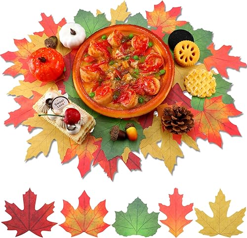200 hojas de pergamino de otoño, hojas de pergamino de queso de Acción de Gracias, hojas decorativas de papel de queso para platos de mesa, tableros