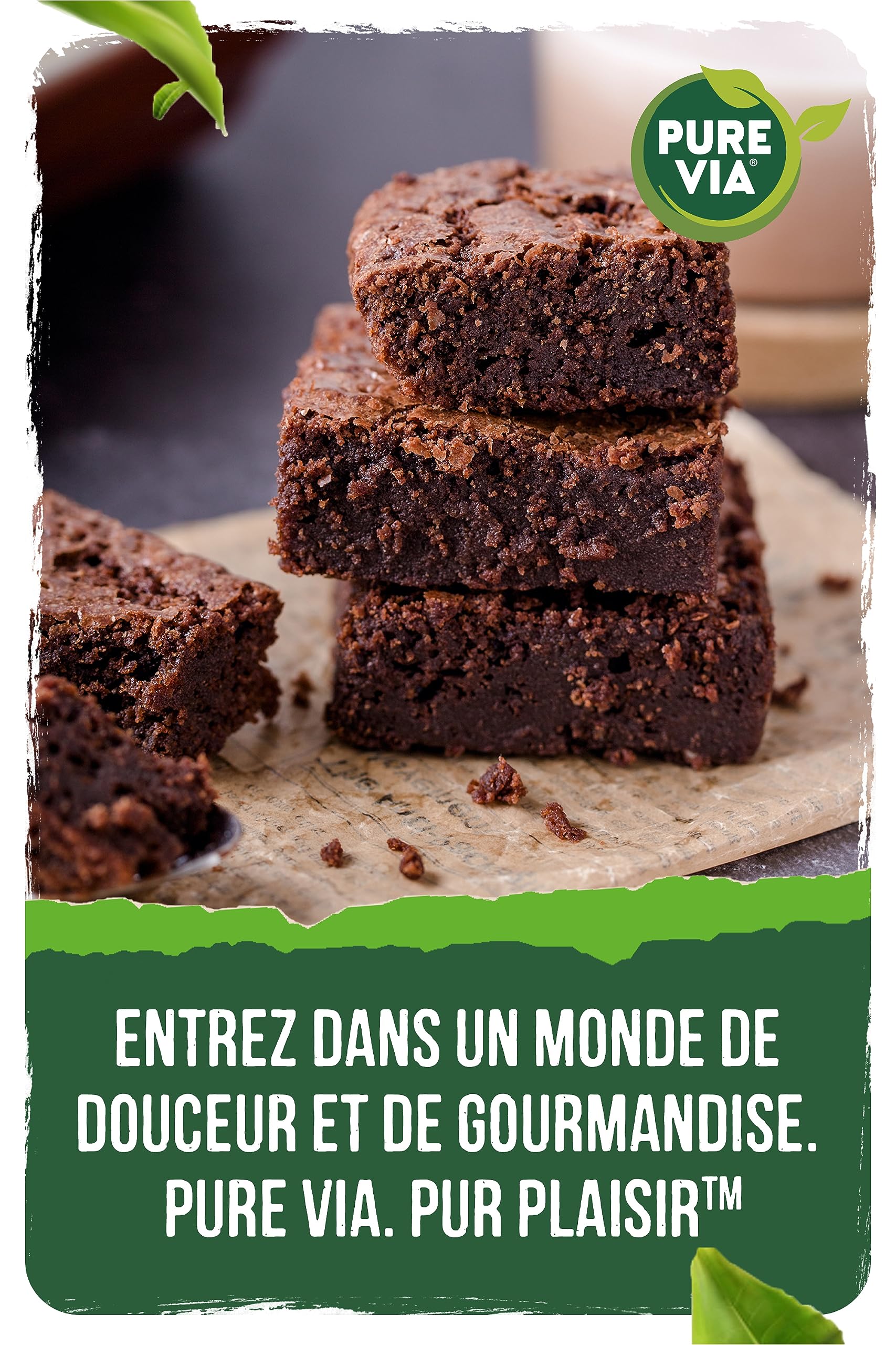 Pure Via - Préparation pour Brownie - Moins 60% de sucre - 337g