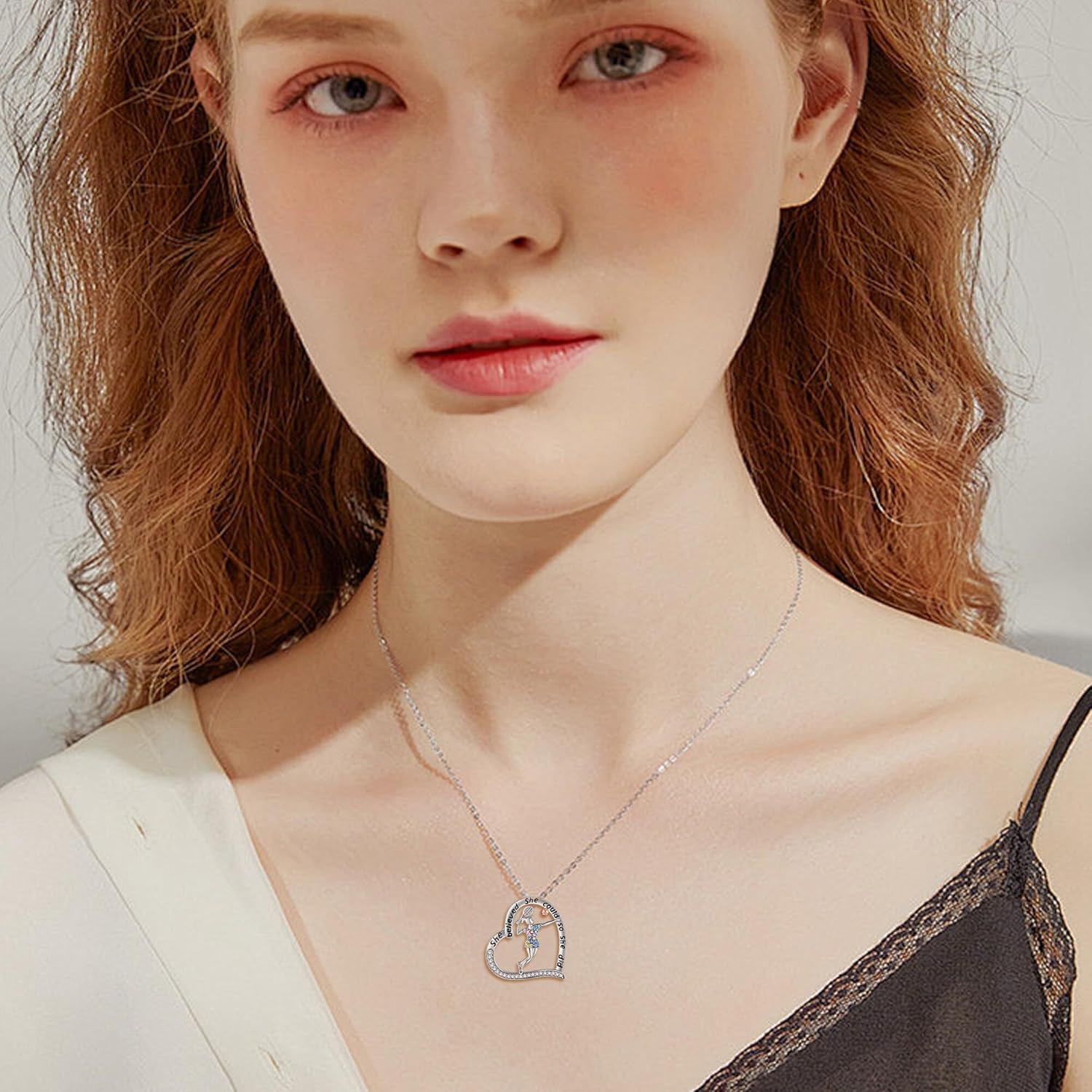 Sports Lovers Gifts for Women 925 Sterling Silver Tennis Necklace Sports Themed Pendant Jewelry for Tennis Players Lovers - Image 4