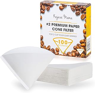 Sponsored Ad - Kajava Mama V02 Premium Paper Cone Filter - 100pc Set of Disposable Filters Designed for 2-Cup Pour Over Dr...