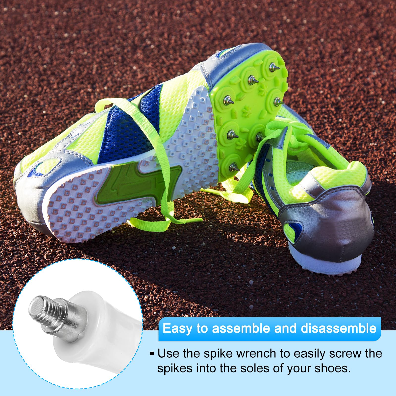 PATIKIL Acciaio Pista Spicchi Chiave 2pz Sport Scarpa Spicchi Sostituzione Strumento T Tipo Chiave Chiodo Estrattore per Pista e Campo Spicchetti Scarpe Bianco