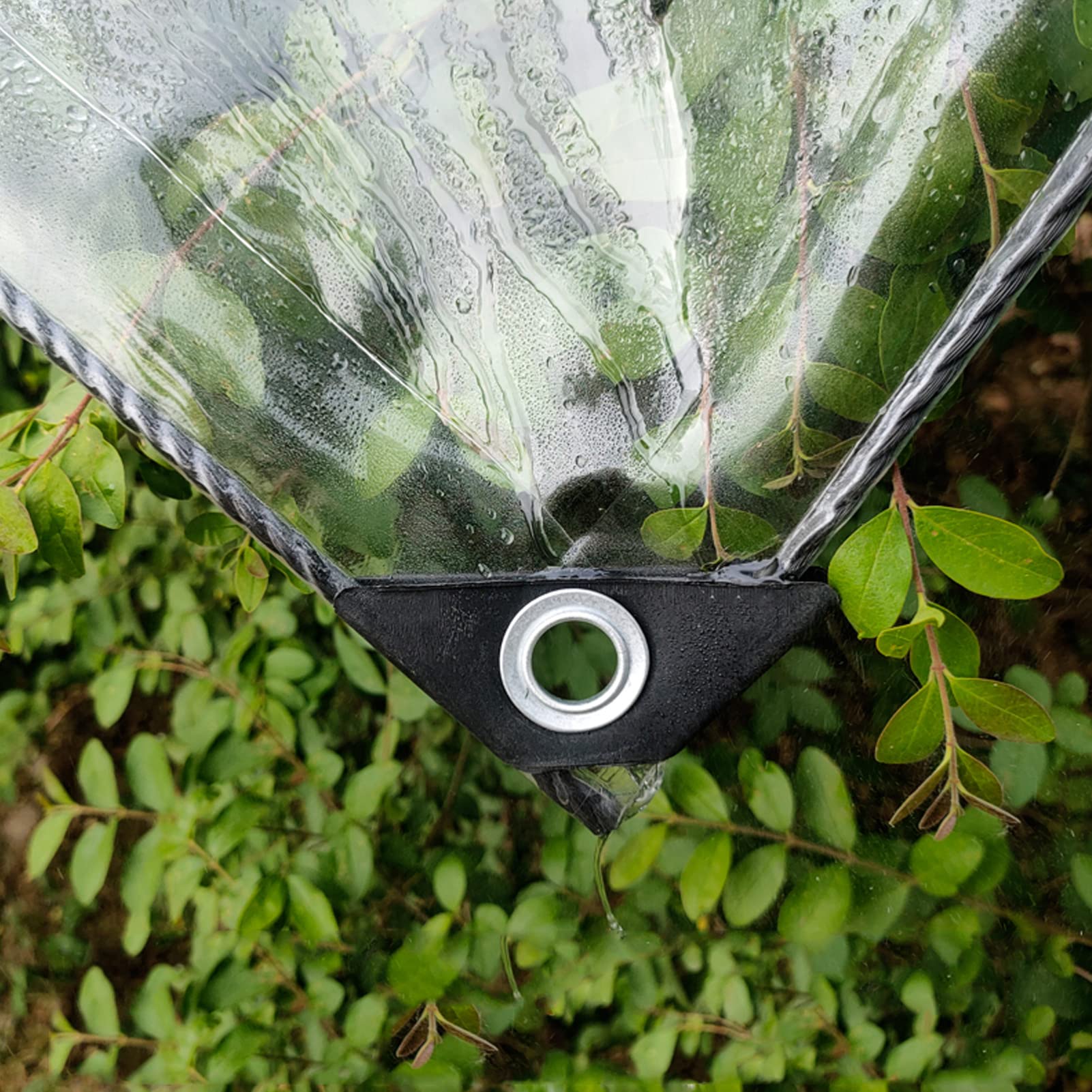 Wodoodporna przezroczysta plandeka, wytrzymała osłona przeciwdeszczowa z PCW do użytku na zewnątrz, pogrubiony materiał 0,5 mm, trwała plastikowa plandeka do ogrodu i na balkon