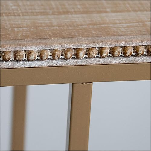 Miniatura 21 de Mesa auxiliar de sofá de mesa estilo campestre, mesa auxiliar de metal envejecido, color dorado Oro,Negro -