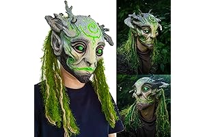 Enigmatic Forest Spirit Mask: A Radiant Masterpiece for Masquerade Moments