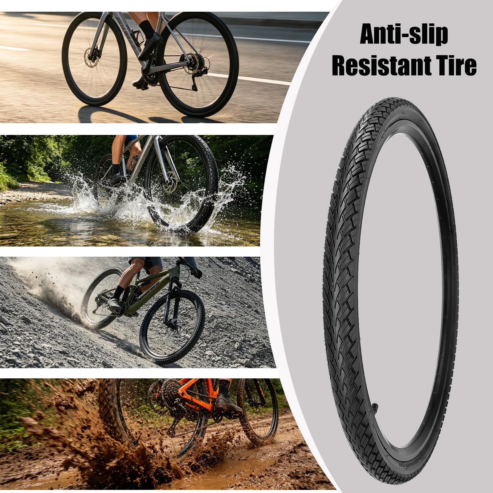 Pneumatici per bici da strada, 700 x 35C, 37-622, pieghevoli, di ricambio, 700 C, per bici da strada, mountain bike, bici ibride, Touring
