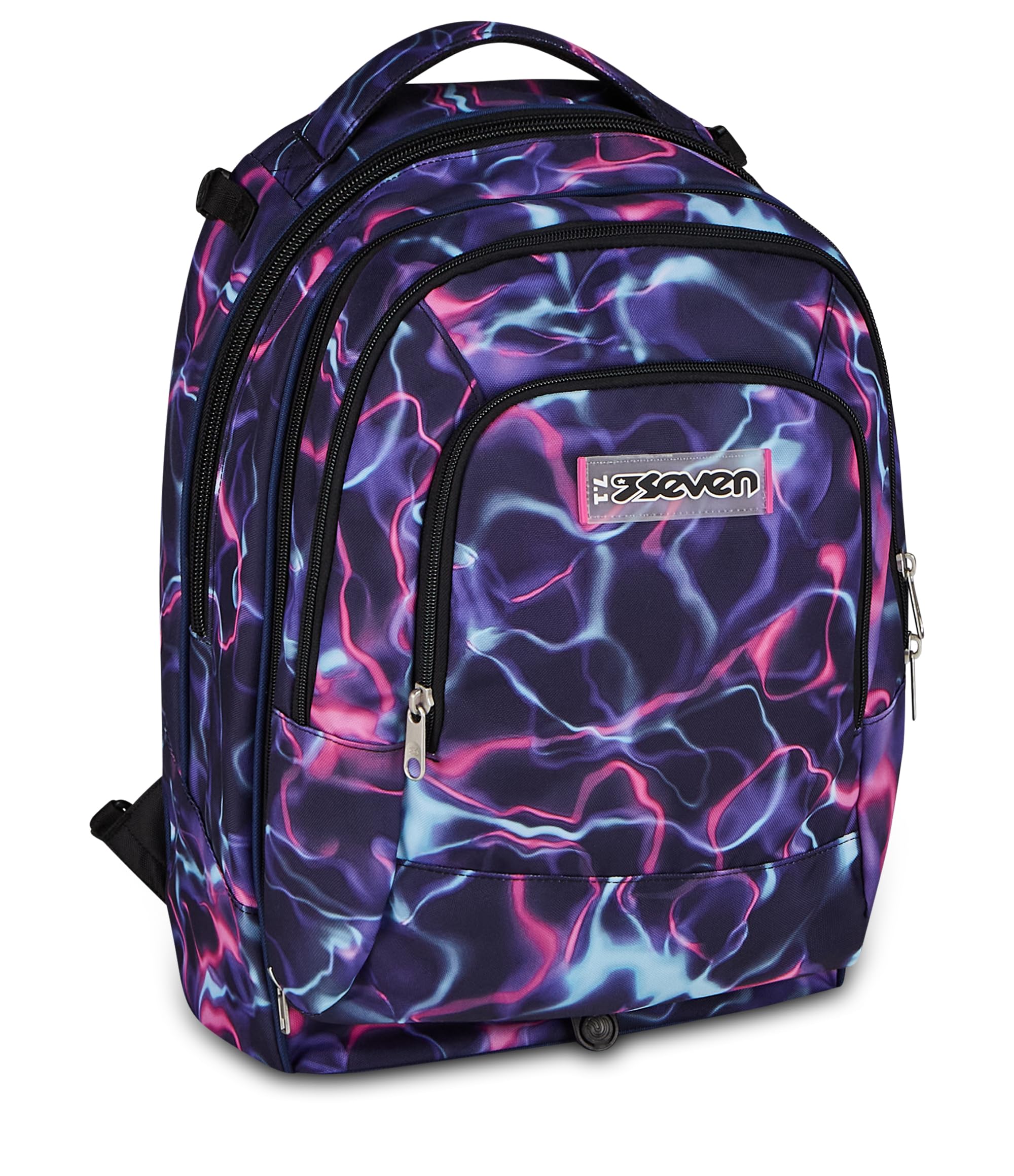 Seven Trolley Scuola Jack 8 Ruote Detach ELECTRICVIBE GIRL, Viola, 43 L, Scomponibile, Zainetto staccabile, 4 in 1, Cross-over System, Tasche multifunzione, Scuola elementare e media, Bambina, Ragazza